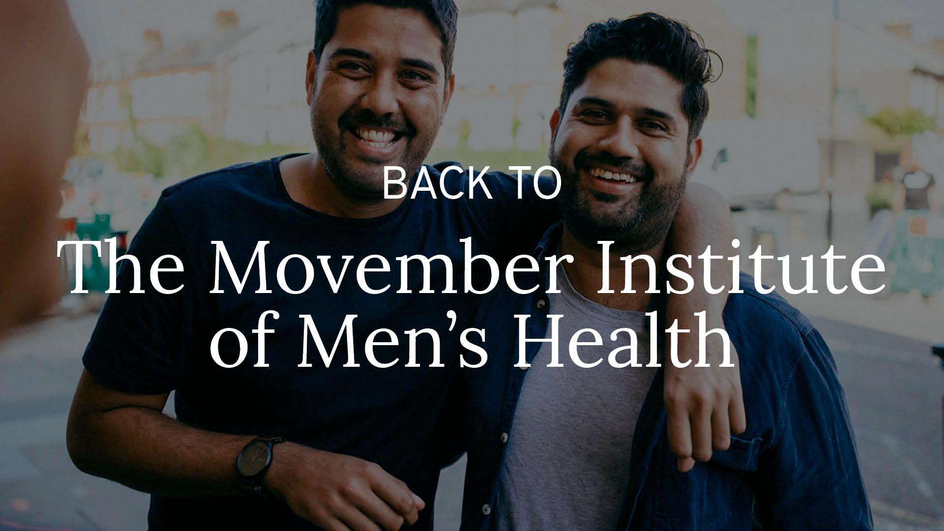 Illustration pointing users to The Movember Institute of Men's Health.